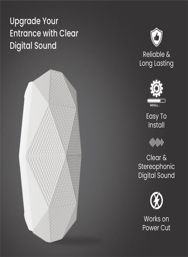 Hosper Edge Digital Door Bell for Home & Office | Works on Power Cut | Clear Stereophonic Sound | Sleek Indoor Decorative Doorbell | Easy Installation with ON/Off Switch - Image 4